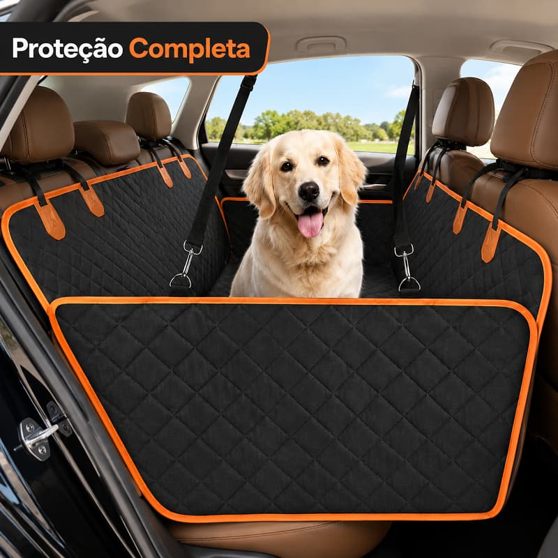Capa Protetora para Banco Traseiro de Carro para Cães 133x137cm Tipo Hammock com Laterais Pet