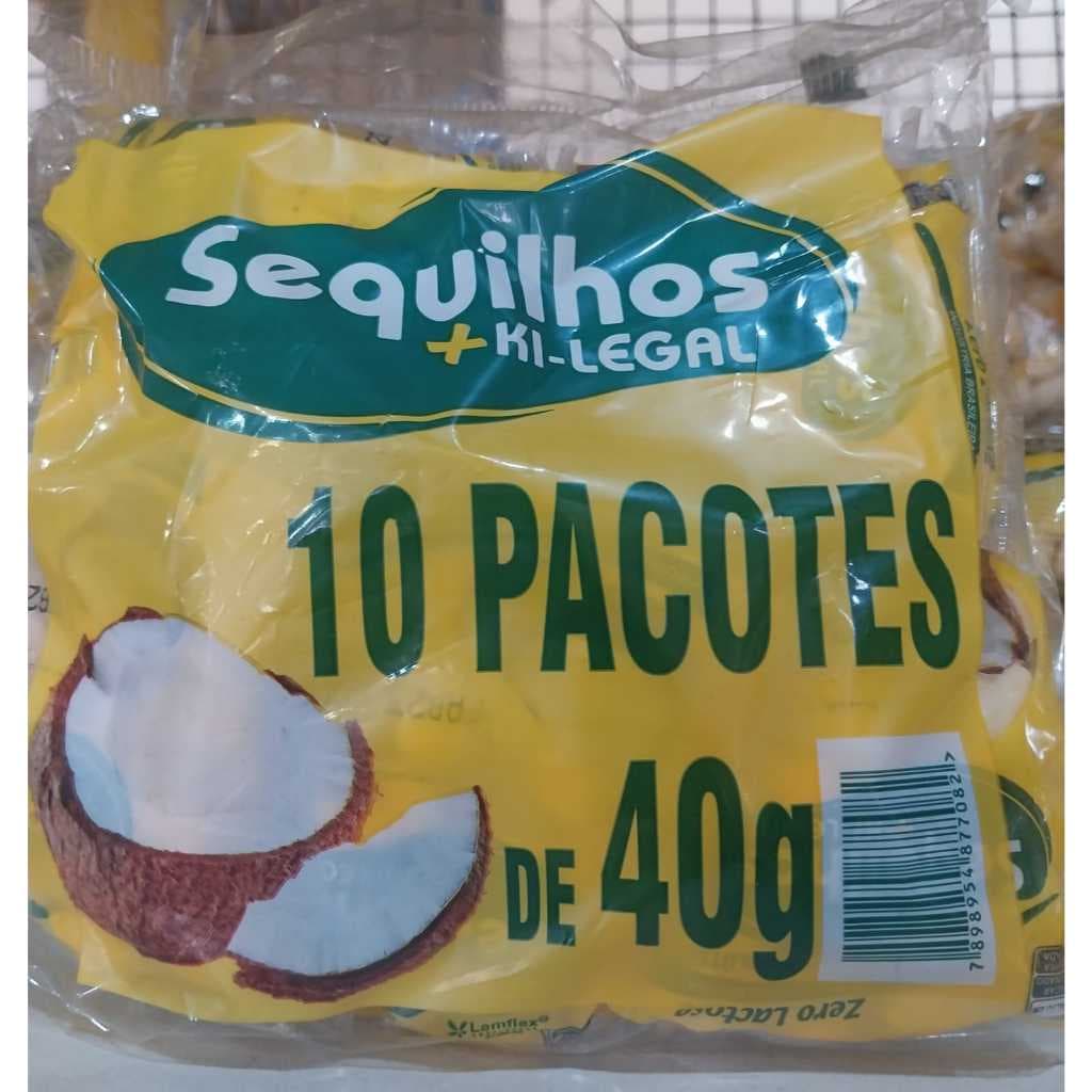 Sequilhos de coco ki-legal maragogi, pacotes com 10, 20, 30 e 40 unidades de 40g cada