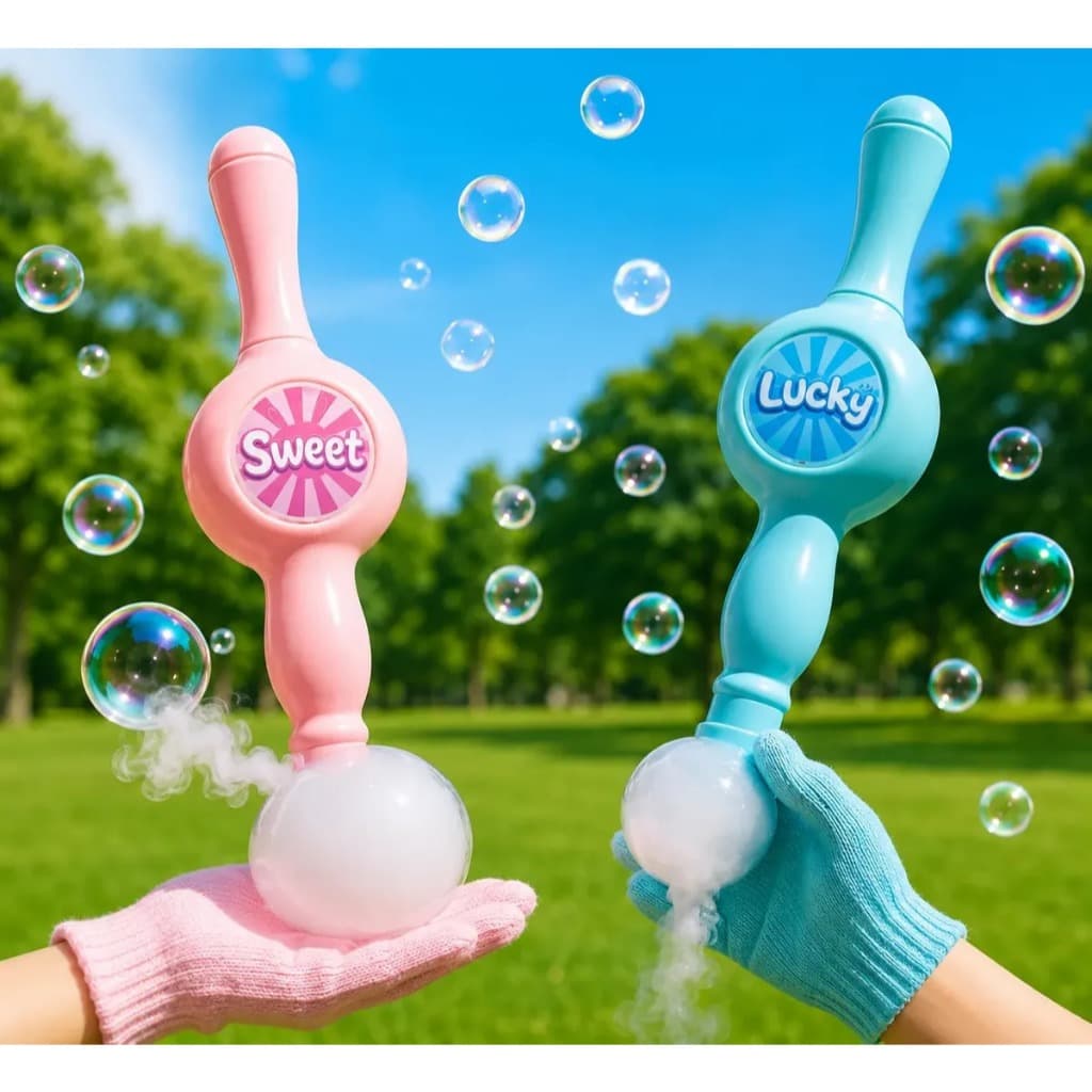 Spray Bubble Brinquedo Bolha De Sabão Maquina Varinha Lançador Com Fumaça