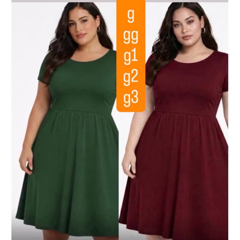 vestido plus size rodado manga julia g gg g1 g2 42/44/46/58/50/52/54