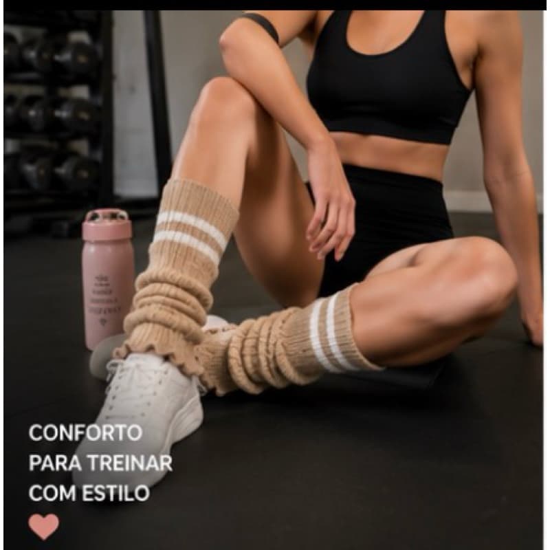 * Polaina Feminina Academia Tricô | Conforto Térmico, Macia e Estilosa