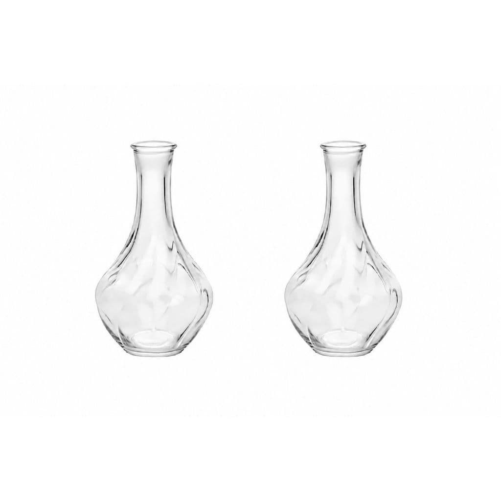 Kit 2 Vaso Decorativo 15 cm em Vidro Jarrinho Flores Solitátio Resistente