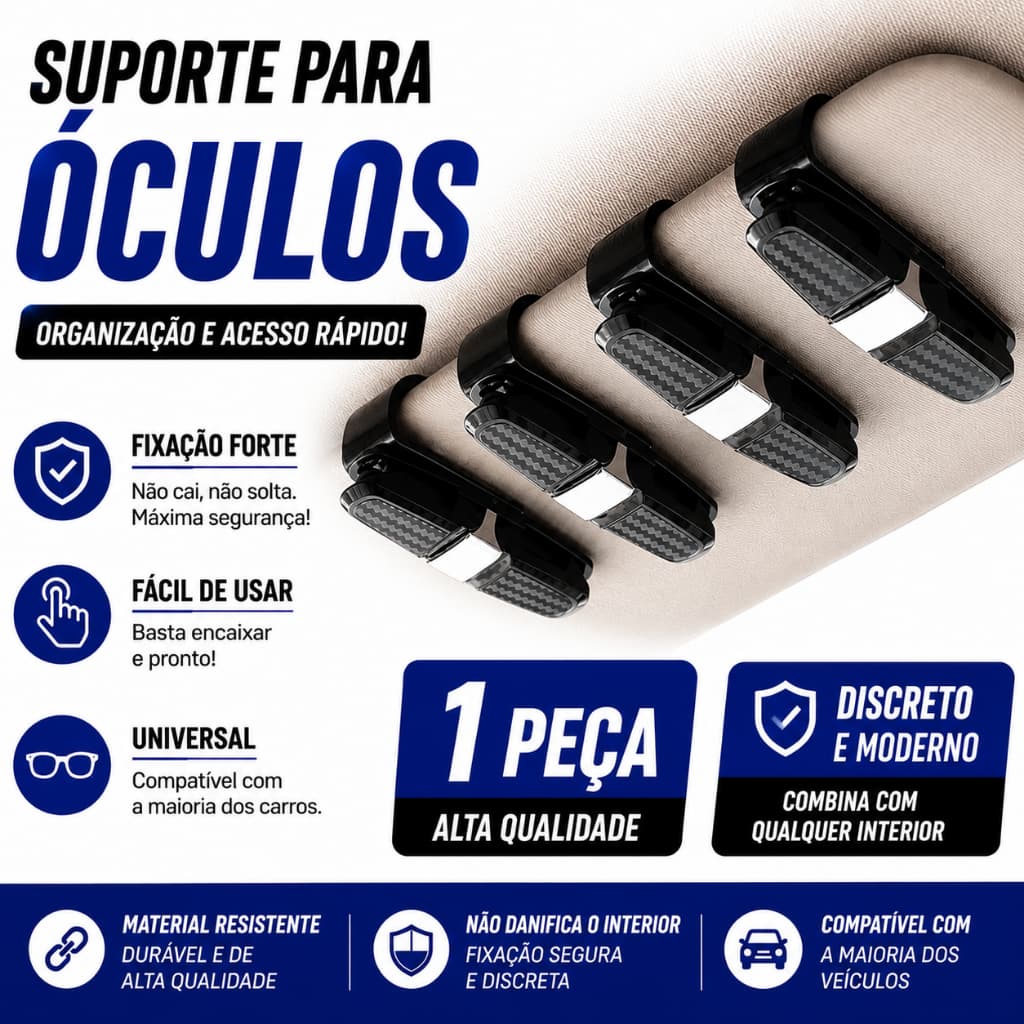 Suporte para Óculos Multifuncional Viseira Solar de Carro Óculos de Sol Organizador