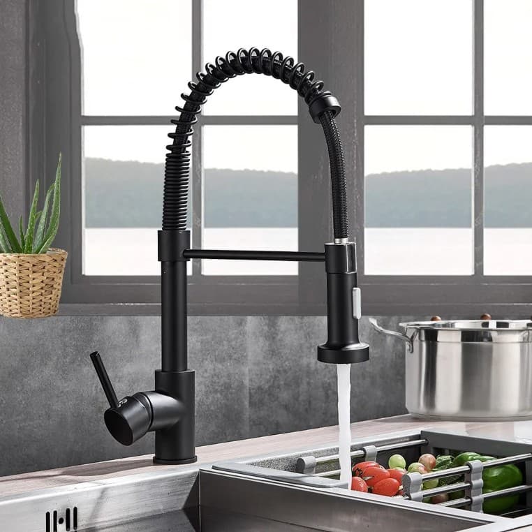Torneira Gourmet Para Cozinha Ponente Monocomando Mola Flexível Bica Alta Giratória Spray Duplo Jato Premium
