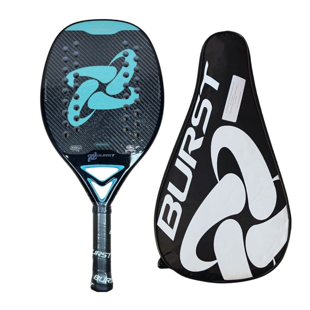 Raquete Burst Beach Tennis Ravenna Full Carbono 3K Verde Com Capa Protetora