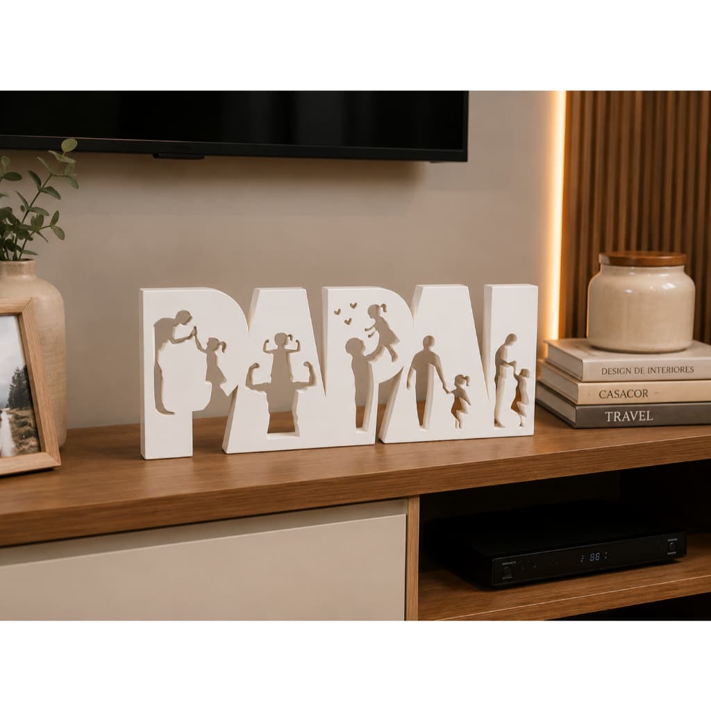 Peça Decorativa Papai em Impressão 3D | Enfeite para Sala | Presente Dia dos Pais