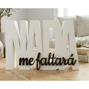 Letreiro Decorativo de Mesa NADA me faltará Fé e Elegância no Seu Lar