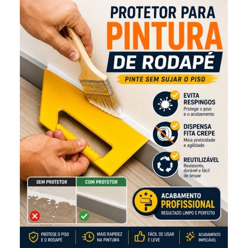 ​Espátula Protetora De Pintura Rodapé Ângulos 45º E 90º