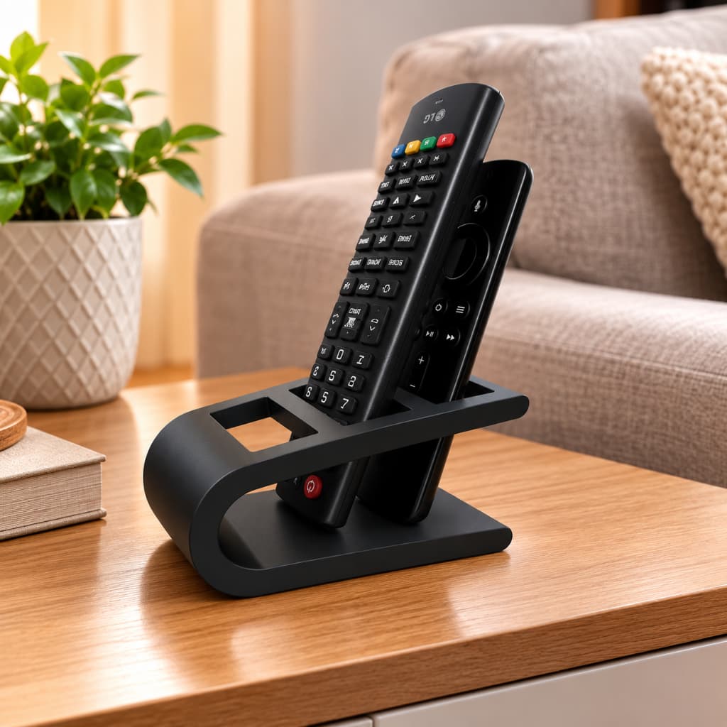 Porta Controle Remoto Organizador 3 Divisórias | Suporte para Controles TV Ar Mesa Decorativo