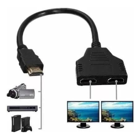 Cabo Divisor Adaptador Hdmi Y 1 Hdmi Macho X 2 Hdmi Fêmea