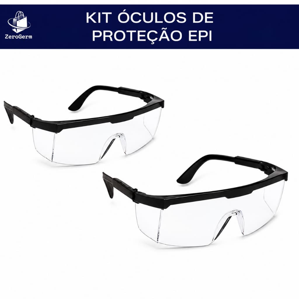 Kit Óculos de Proteção Transparente EPI Incolor 2/4/6 Unidades