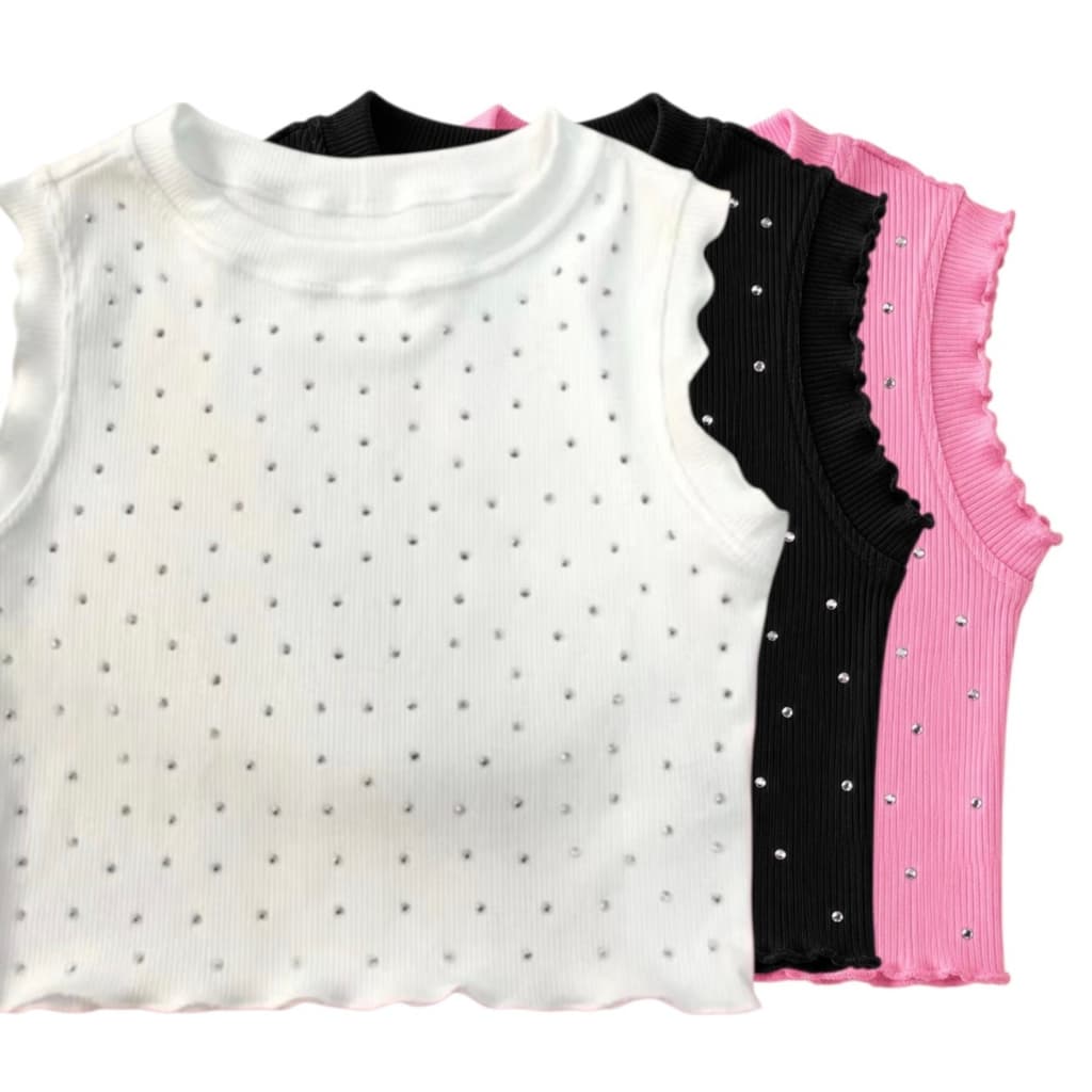 Blusa Menina Infantil Canelado Com Estrass.