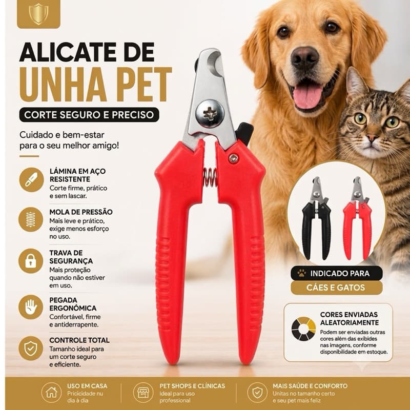 ALICATE CORTADOR DE UNHAS PROFISSIONAL PARA PETS (CÃES E GATOS)