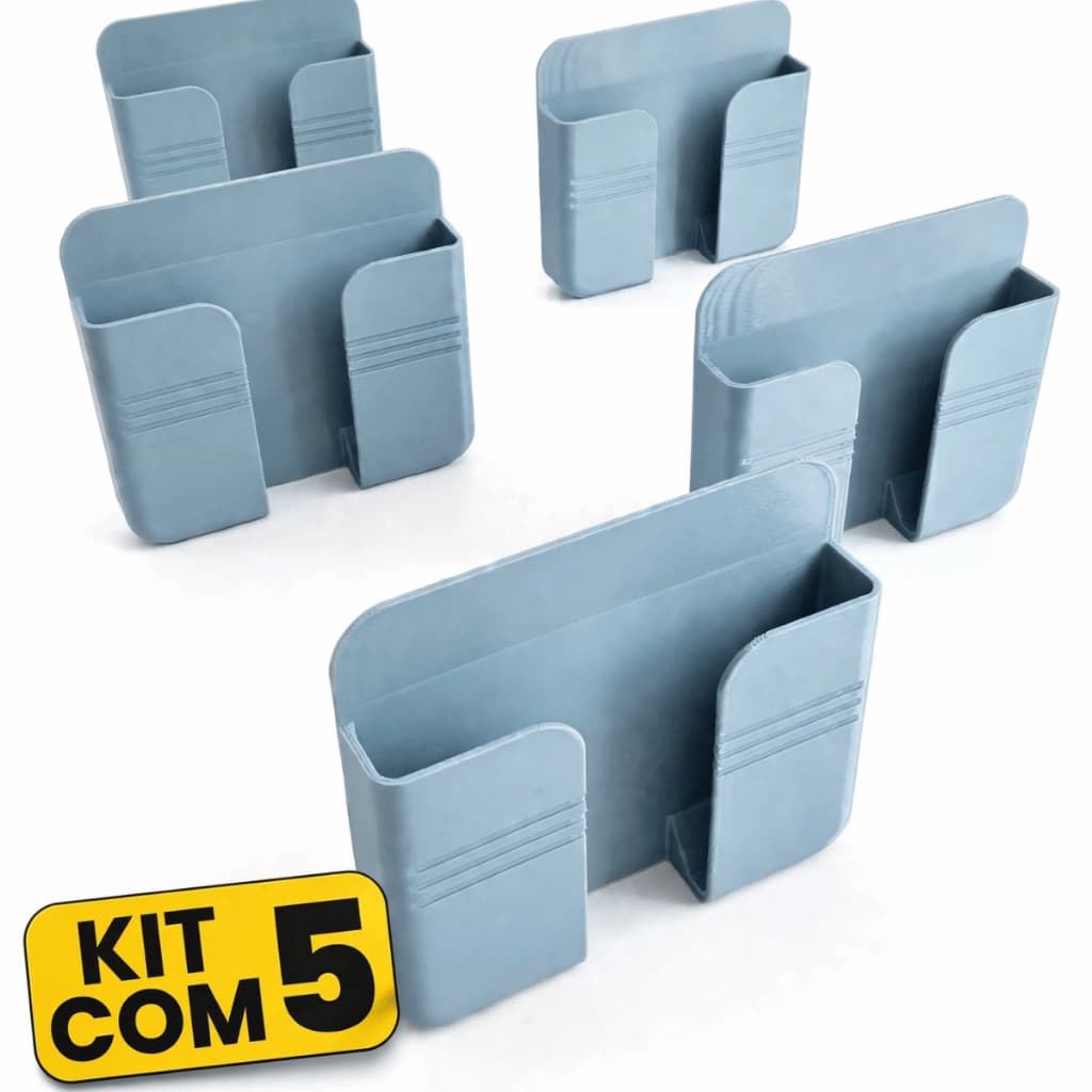 Kit 5 Organizadores Controle Remoto Multiuso Parede Autocolante Celular  Carregador