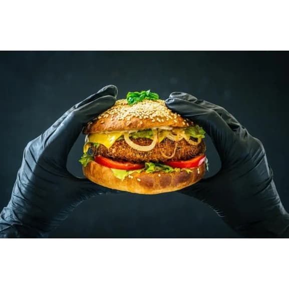 Luva Preta Black Hamburgueria Food Truck com 100 Resistente