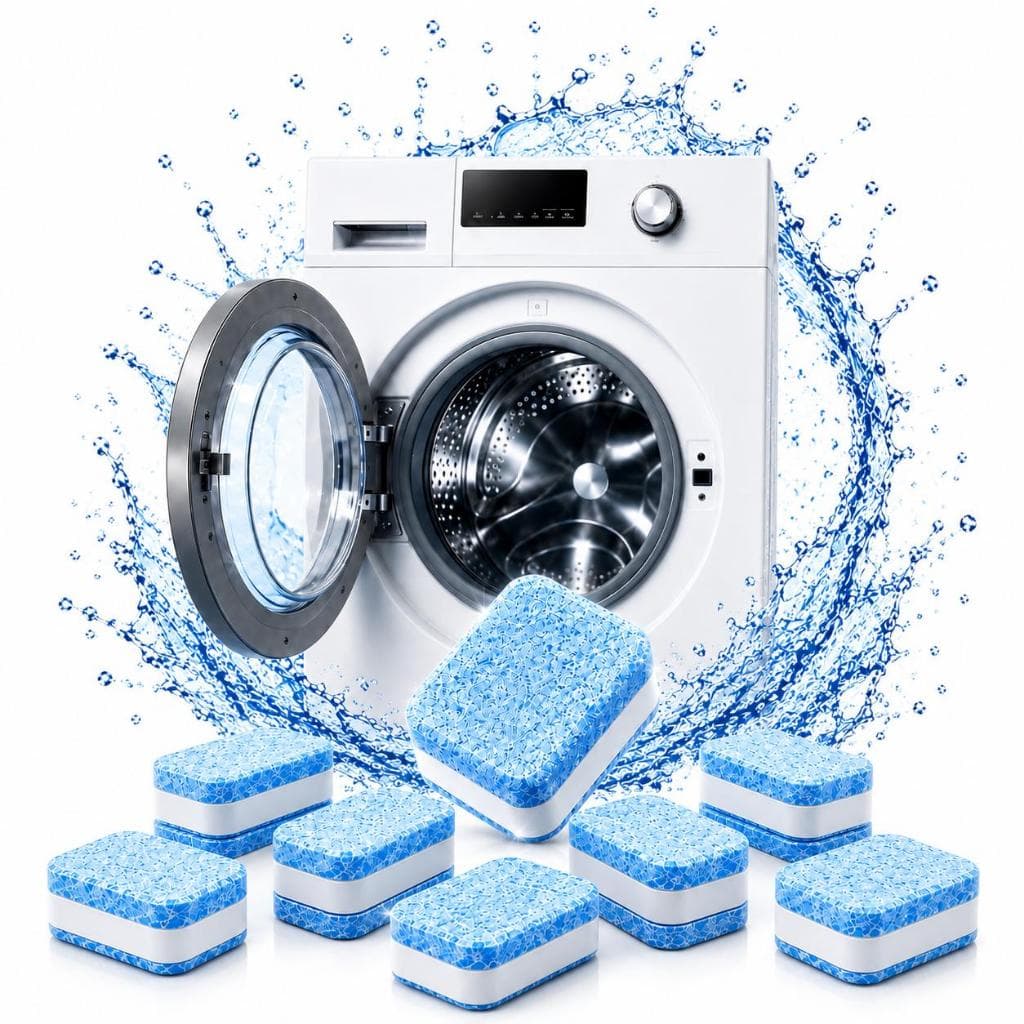 kit 48 Pastilhas de Limpeza para Máquina de Lavar Roupas Remove Sujeira e Mau Cheiro