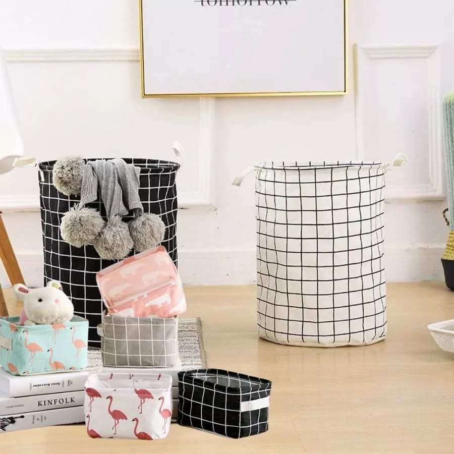 Cesto De Roupas Sujas De Tecido, Cesto De Roupa Suja Dobrável, Cesto De Roupa Suja Multifuncional Para Brinquedos 40L