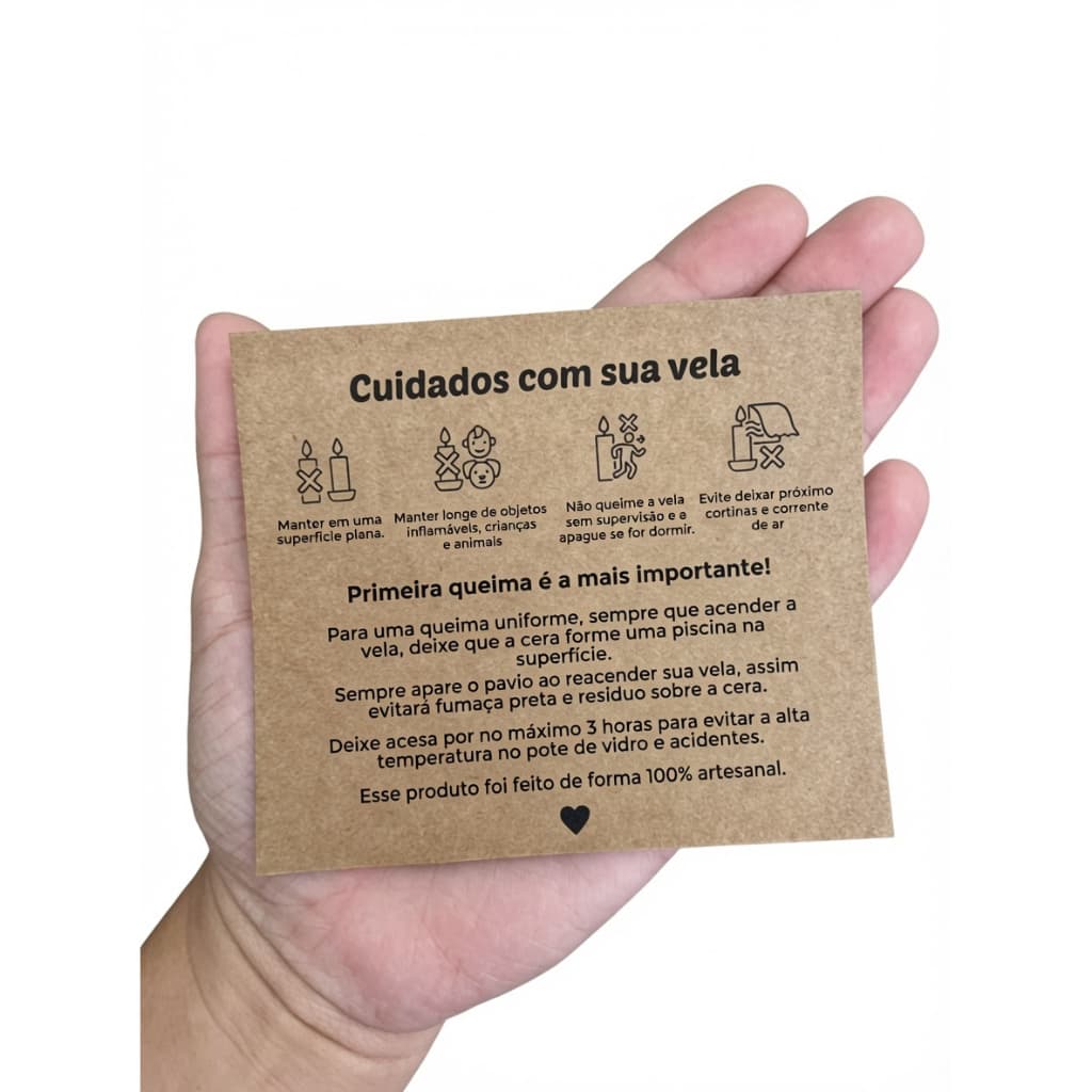 Cartão Cuidados com a sua Vela - 10x9cm