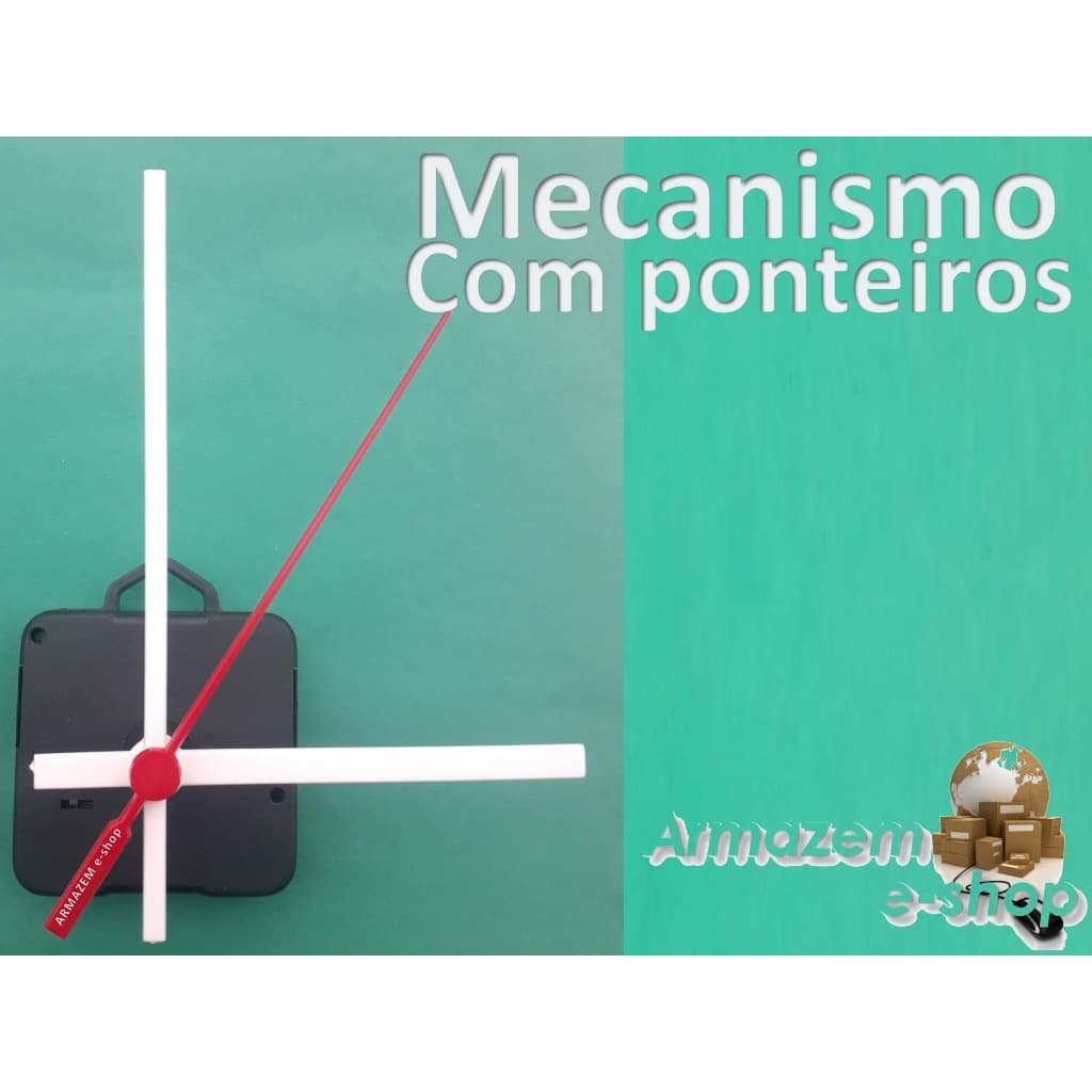 Maquina Relógio Quartz Parede Com Eixo 16mm e ponteiros contemporâneos BRANCOS - Armazem E-shop