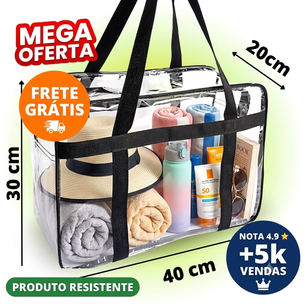 Bolsa Cristal Transparente p/Maternidade praia.G,020