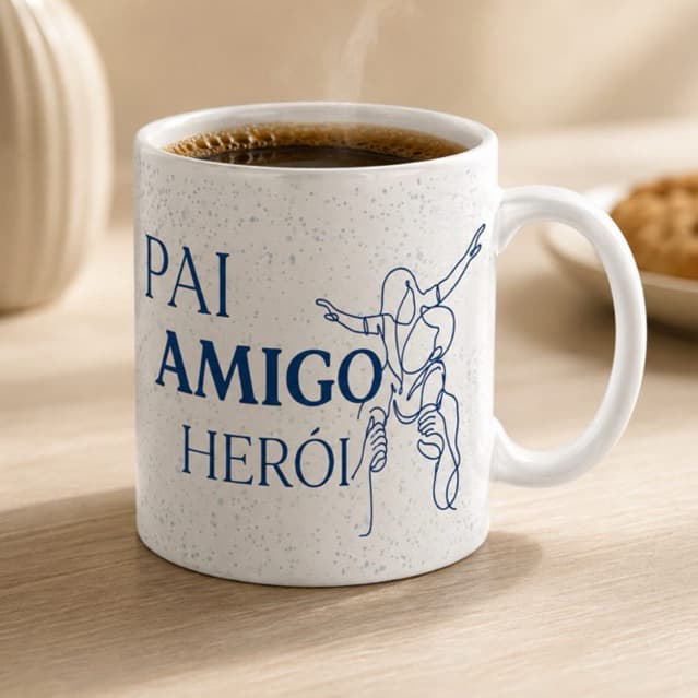 Caneca de Cerâmica Pai Amigo Herói 325ml Presente Criativo para Dia dos Pais Aniversário