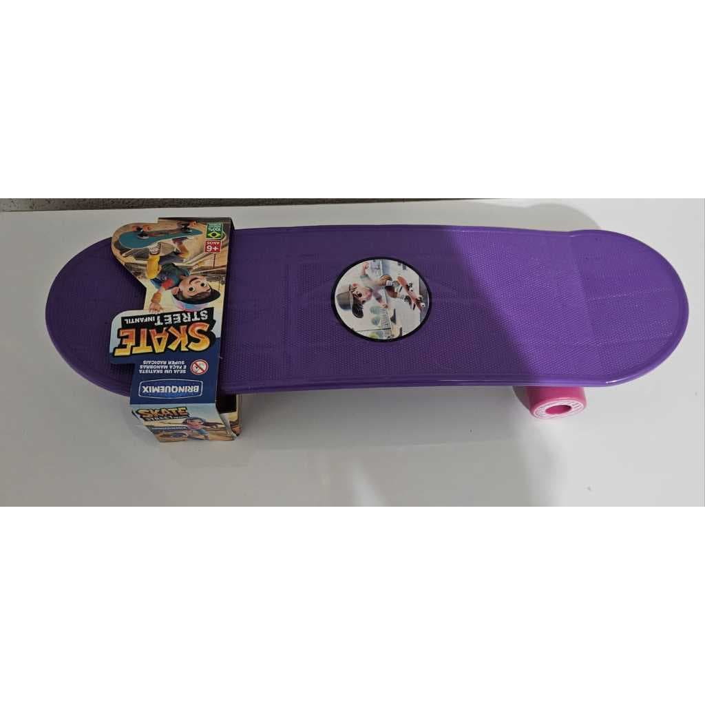 Skate Street Infantil Cor Roxo Com Rodas Rosa Brinquemix