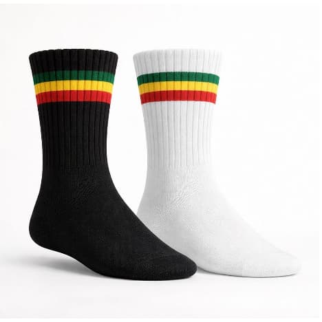 Meias Cano Alto Rasta  Adulto Kit Com 6 e 12 Pares Algodão
