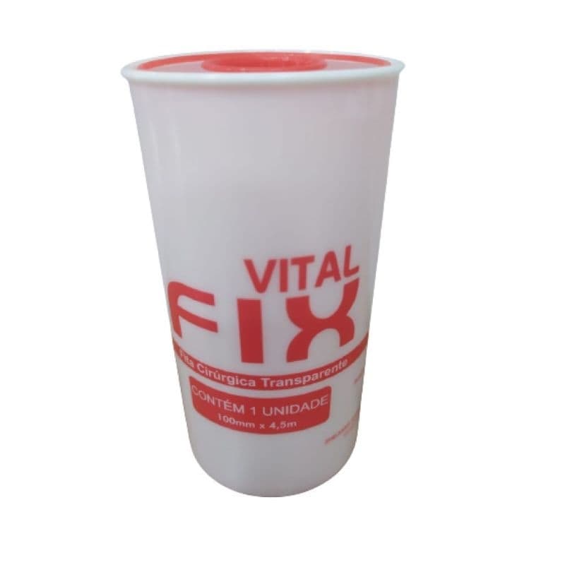 Fita Transpore 100mm x 4,5m Hipoalergênica Transparente - Vital Fix