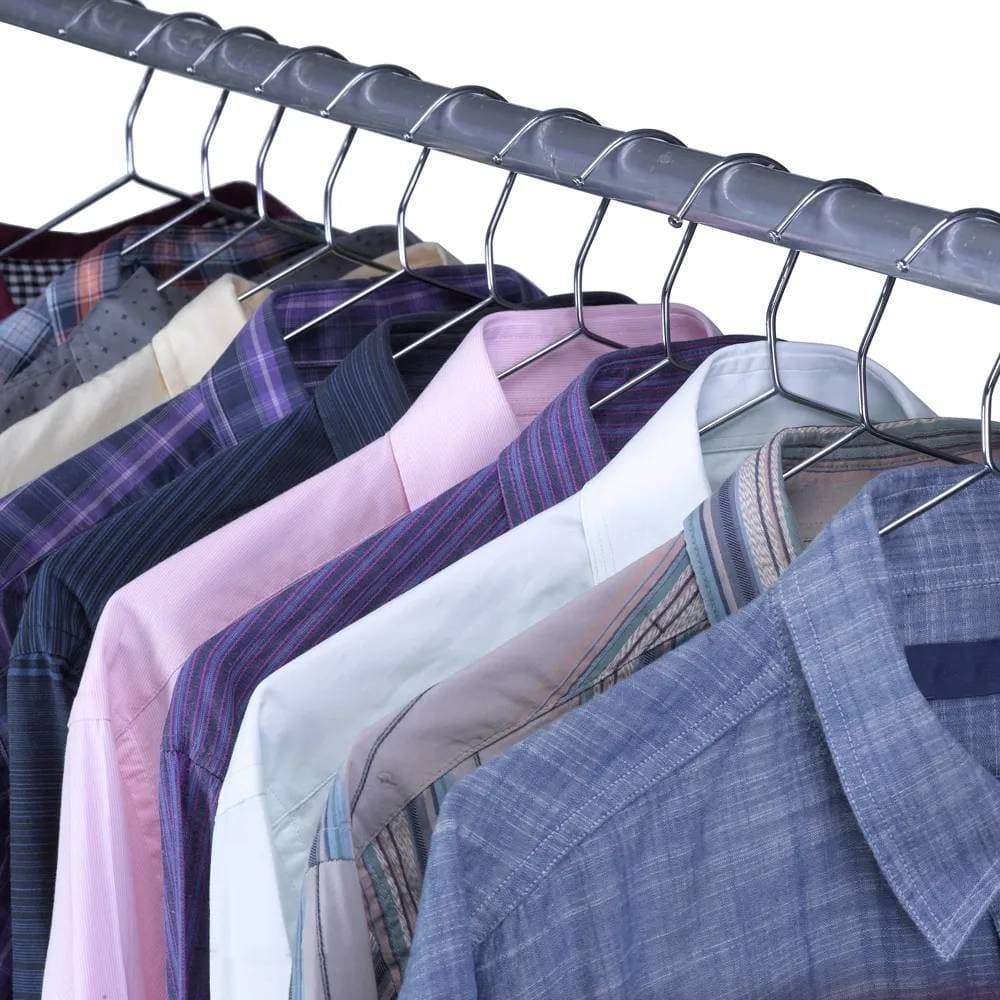 Kit Cabides Reforçado Para Roupas Conjunto Com 10 Cabides Metálico Cromado Organizador De Roupa Pratico 4209