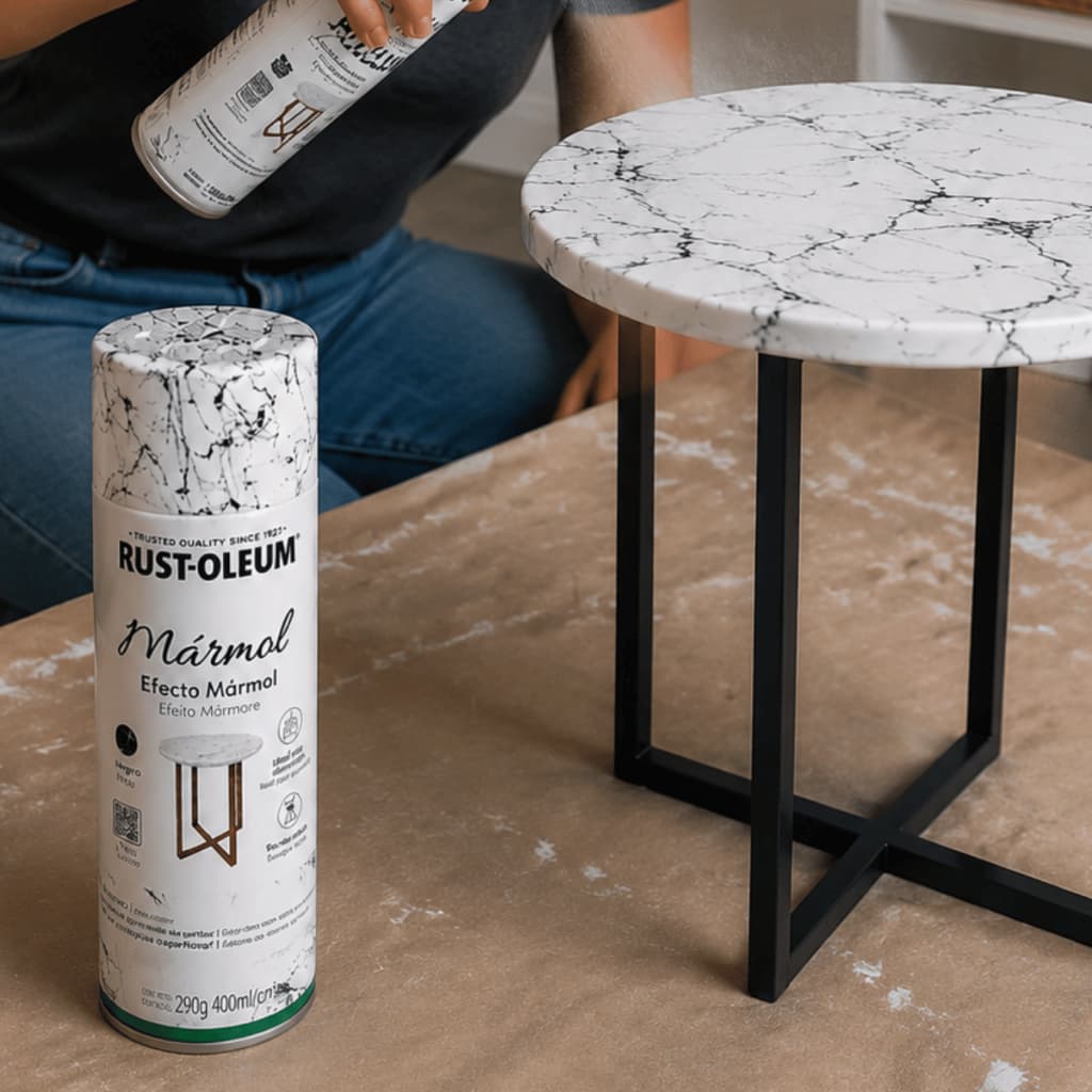 Spray Decorativo Rust-Oleum Linhas Pretas Acabamento Moderno Efeito Mármore