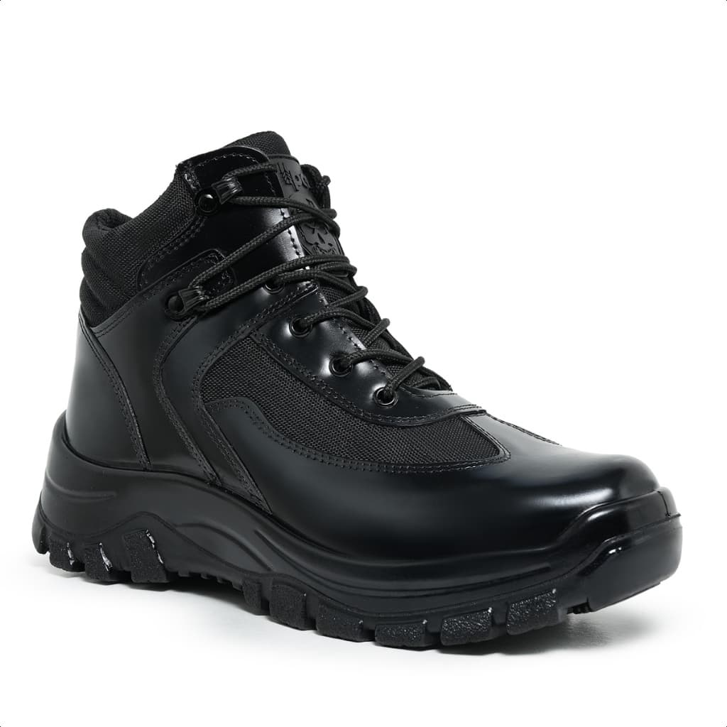 Coturno Masculino PM Militar Segurança e Resistencia Verniz Brilhante Conforto Kyllper