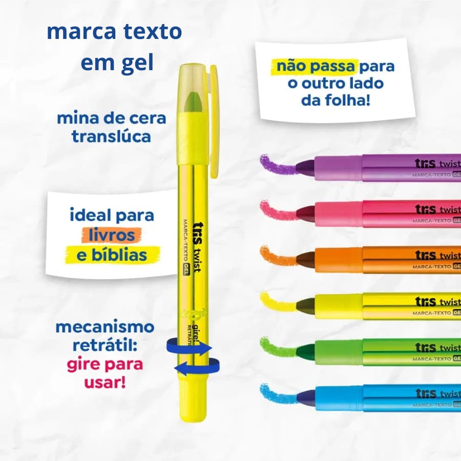 Marca Texto Gel Twist Tris