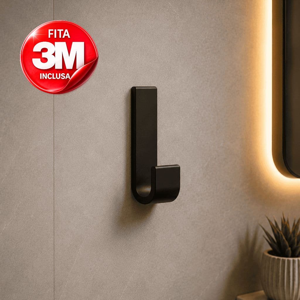 Gancho Adesivo Multiuso de Parede Organizador para Banheiro Cozinha Quarto Sem Furar Com Fixação 3M