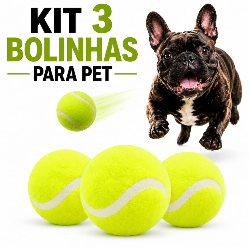 Kit 3 ou 6  Bolinhas para Pet Mais Pesadas Resistente para Cães Mordedor Busca e Diversão