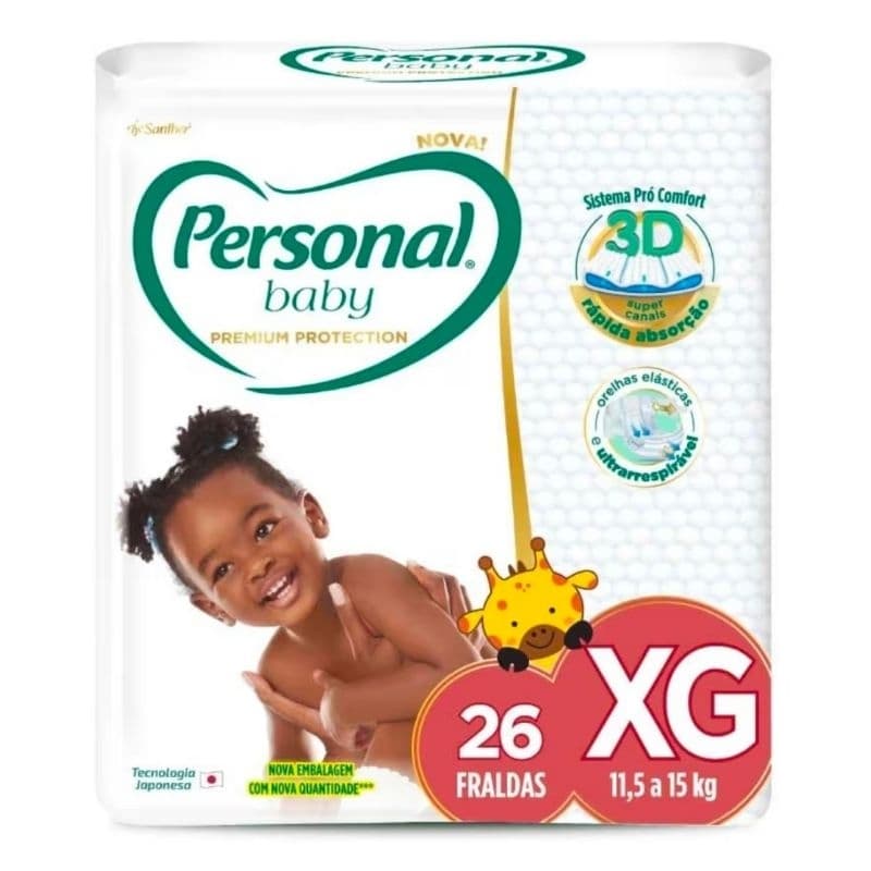 Personal Fralda Baby Premium Protection Xg Com 26 Unidades