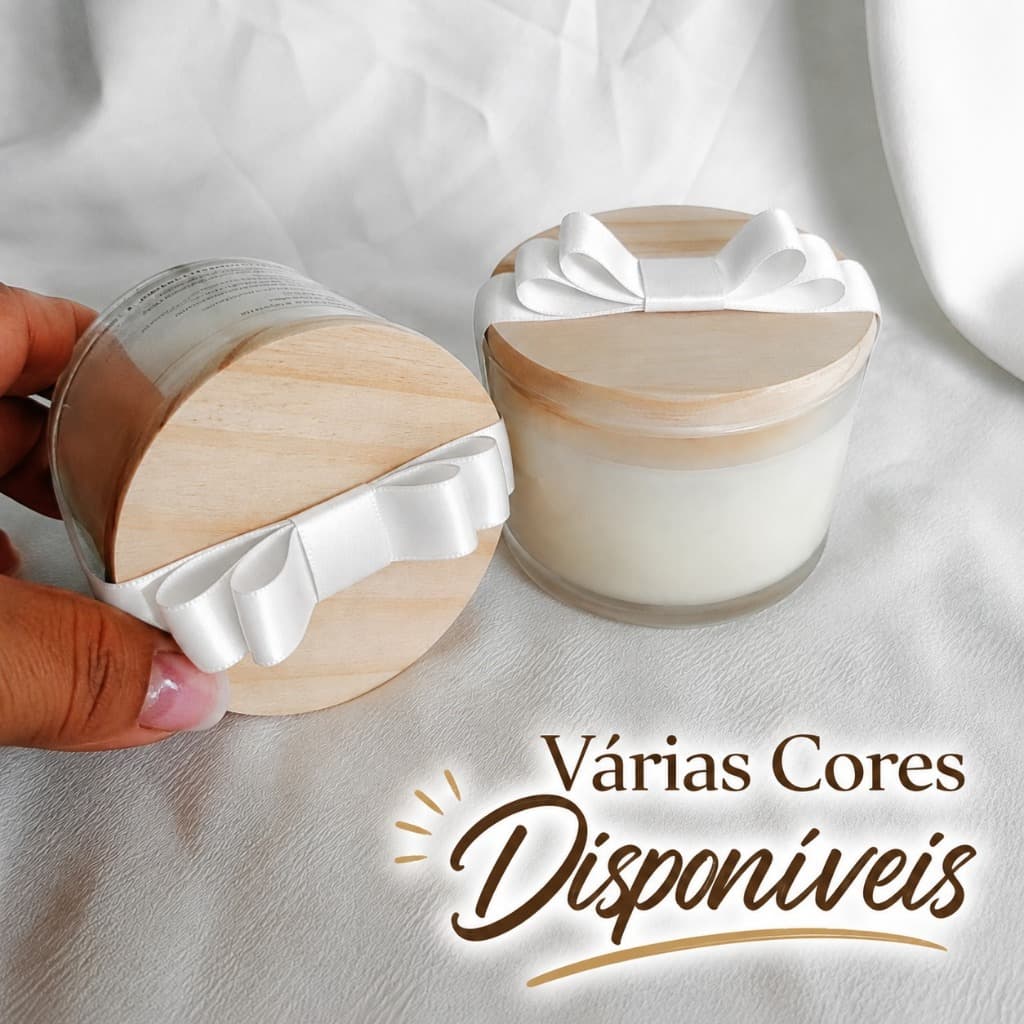 Laço de Cetim para Decorar Vela Aromática Lembrancinha 50 Unidades Laço Pronto 6cm + Fita de 45cm