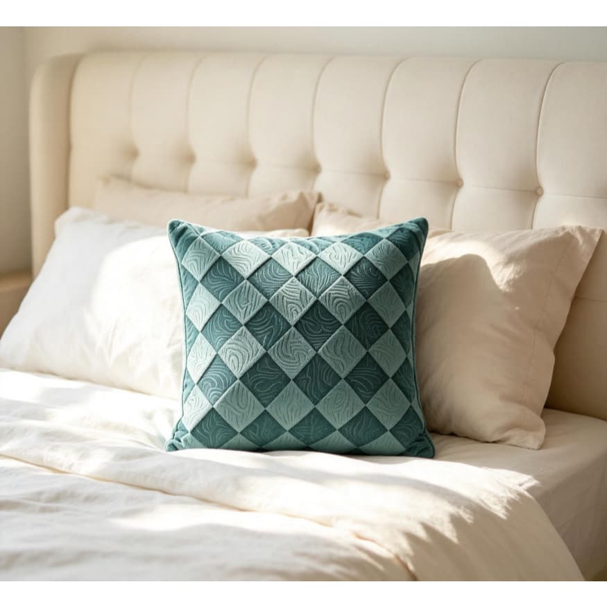 Almofada Quadrada Estampa Xadrez Tecido Super Macio, Decoração para Sofá e Quarto, Diversas Cores Disponíveis