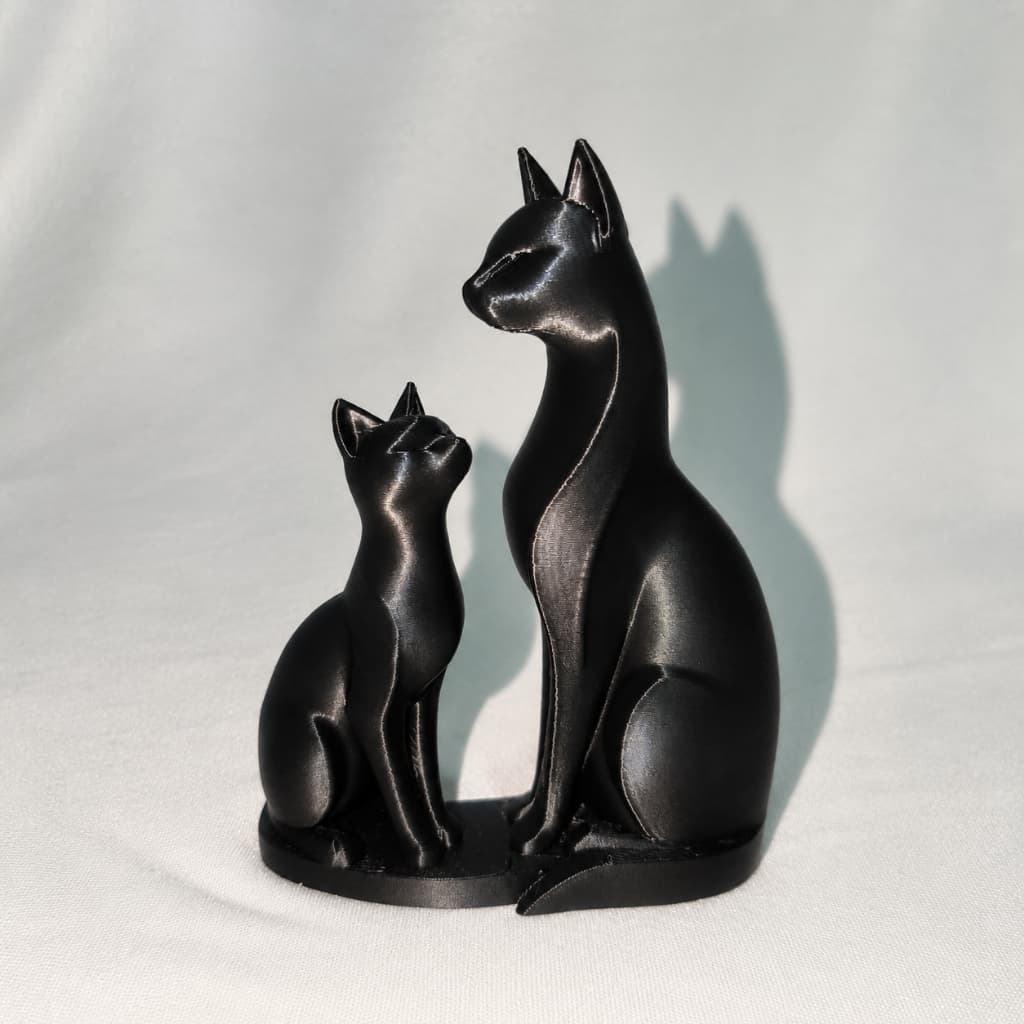 Gatos Decorativos Casal de Gatos Preto Decoração Moderna para Sala e Estante