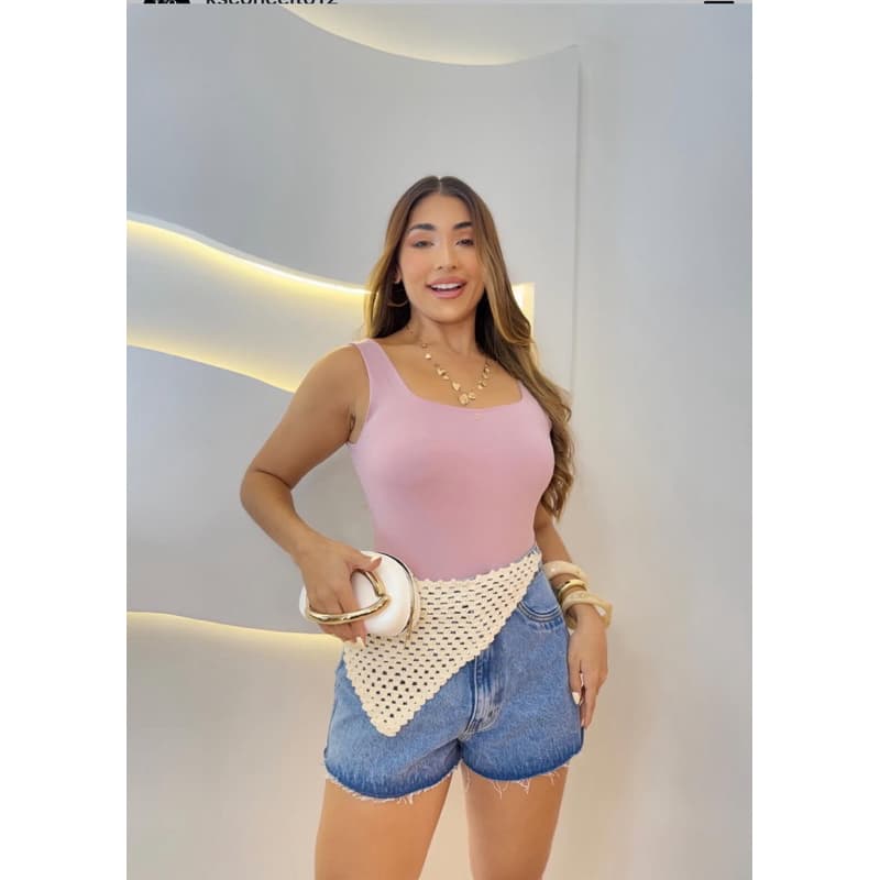 Body Feminino Rosé com alça Veste 36/38/40/42 Body feminino moda feminina tendência poliamida