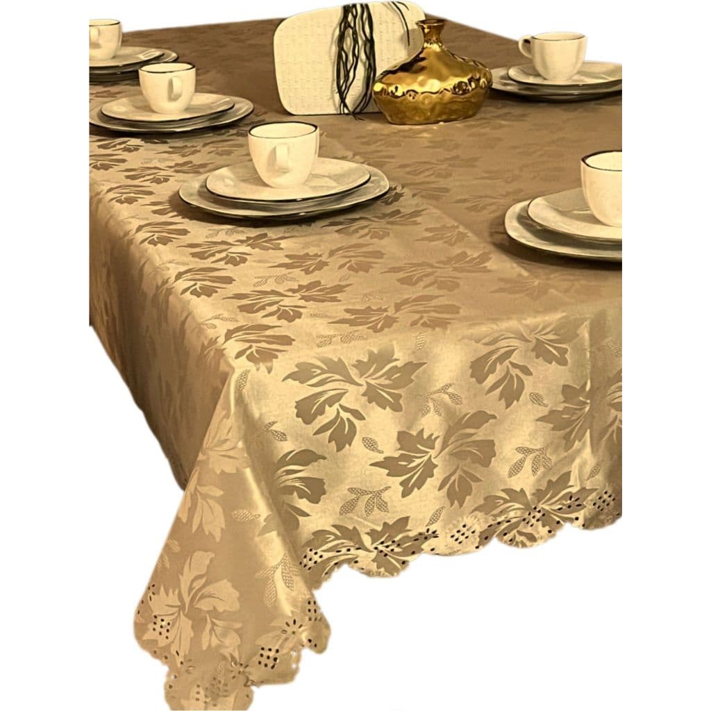 Toalha de Mesa Jacquard 2,50m Sofisticada Promoção - Mesa de 8 Cadeiras