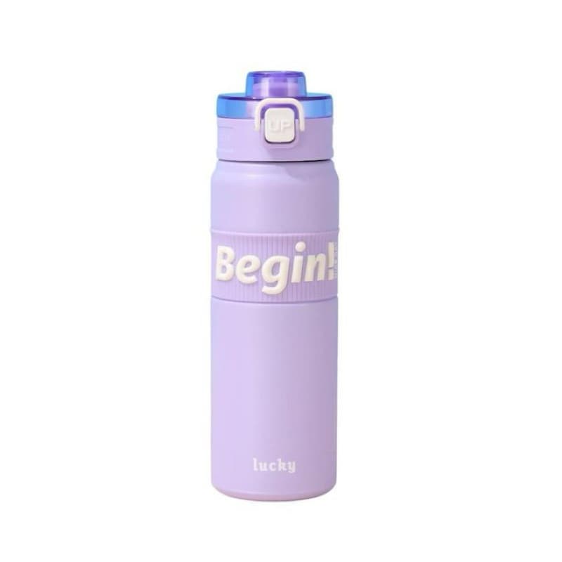 Garrafa Térmica Feminina Garrafa Academia Garrafa De Água Com Alça Várias Corer Garrafa Lilás Garrafa 600Ml