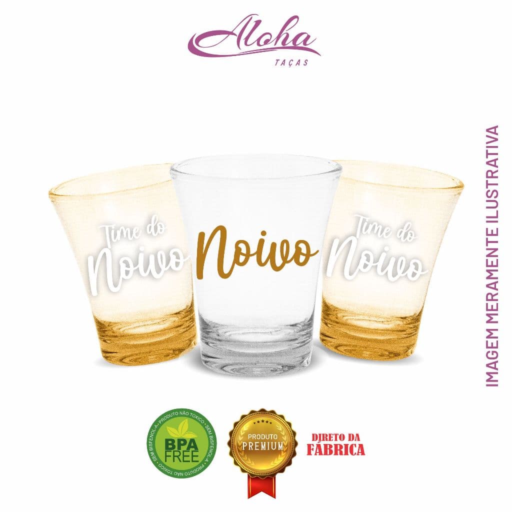 Kit 15 Copos dose 50ml Acrílica - Personalizadas Noivo Despedida de Solteiro Shot Dose Time do Noivo -Aloha