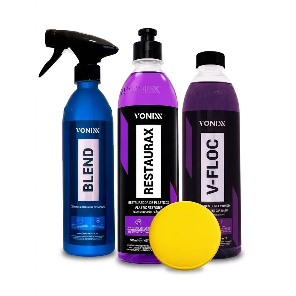 Kit Lavagem Automotiva Shampoo V-floc Blend Restaurax Vonixx