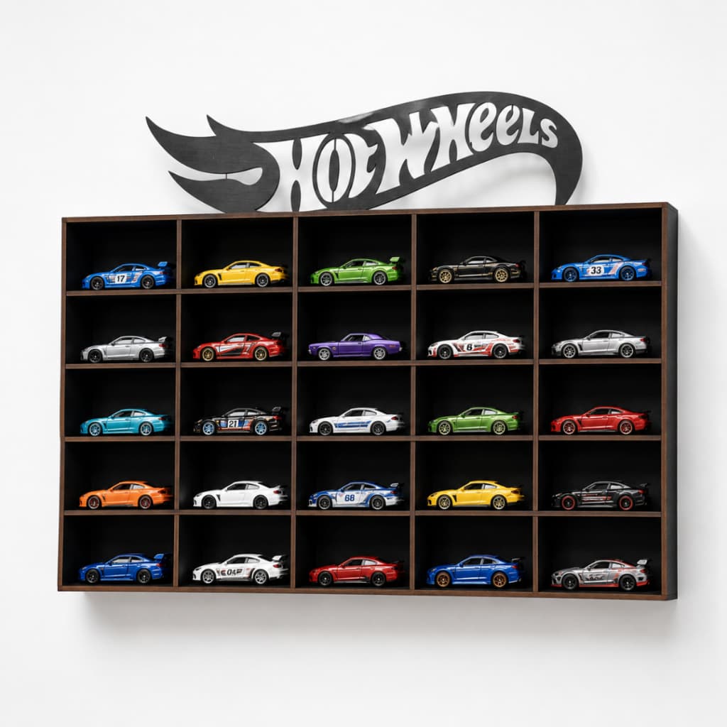 Expositor Organizador Hot Wheels Carrinhos  25 Espaços Expositor Parede Mdf