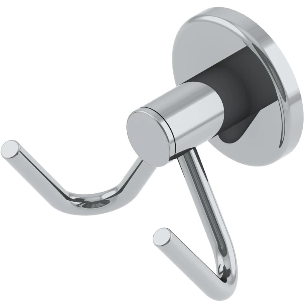 Cabideiro Duplo para Toalha de Rosto Alumínio Anodizado e Aço Inox Fixação Forte (Parafusos Incluso)