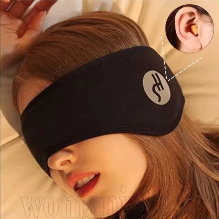 Máscara para Olhos SH com Tampões de Ouvindo - Redução de Ruído, Ajuste Personalizado, Muito Confortável