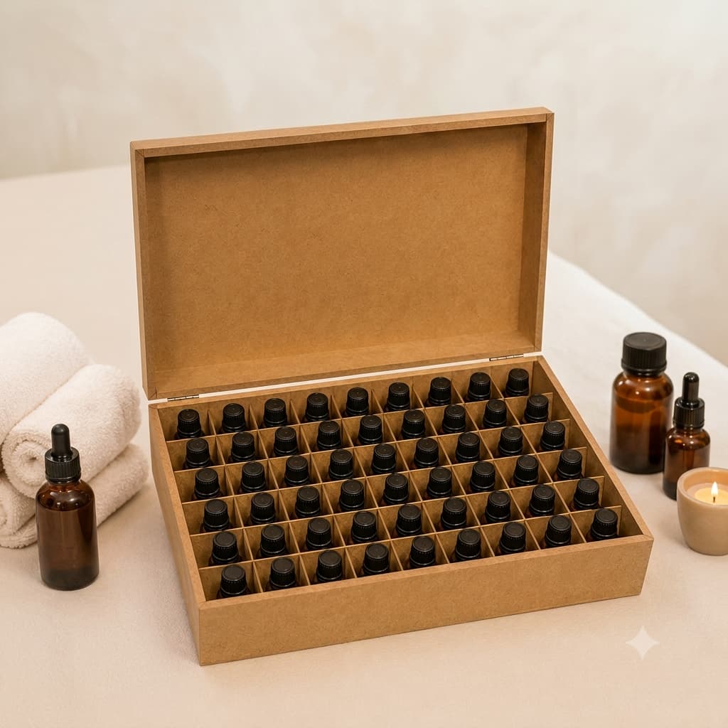 Caixa óloes Essenciais Proteção Armazenamento Organização Aromatizador Relaxamento Meditação Mdf