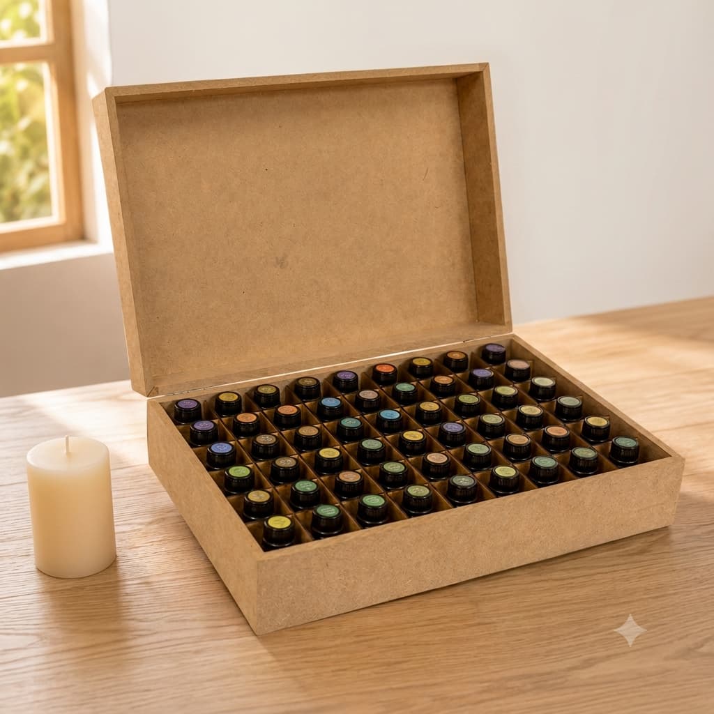Caixa Estojo Maleta Kit Óleos Essenciais Suporte 54 Divisórias Produção Velas Aromáticas Artesanais