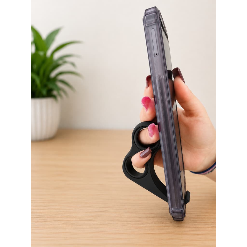Suporte Para Celular Anel Apolo De Mão Anti Queda Ergonômico Mesa - Preto, Branco e Rosa