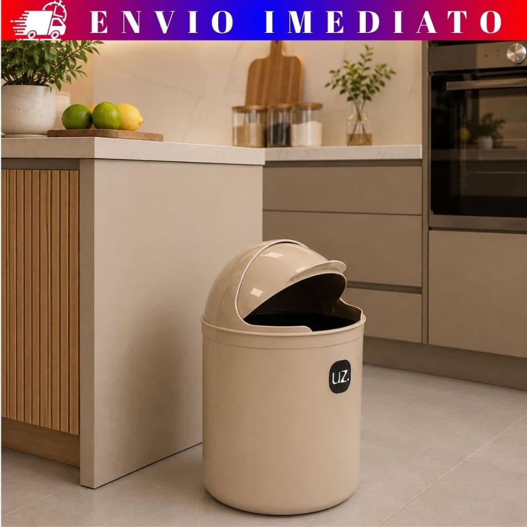 Lixeira 4 Litros com Tampa Basculante UZ Ideal para Cozinha, Banheiro e Escritório Design Elegante